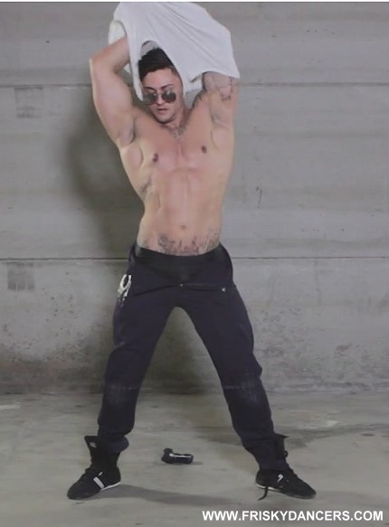 Handsome guy stripping